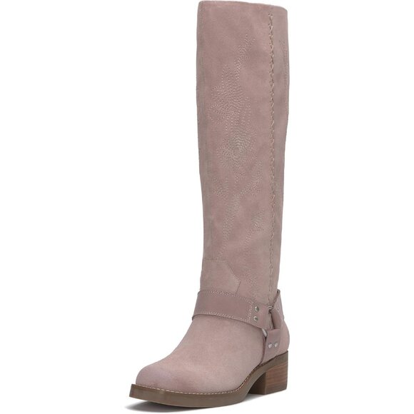 Lucky Bran Shoes Kujon Fawn Suede Knee High Boots